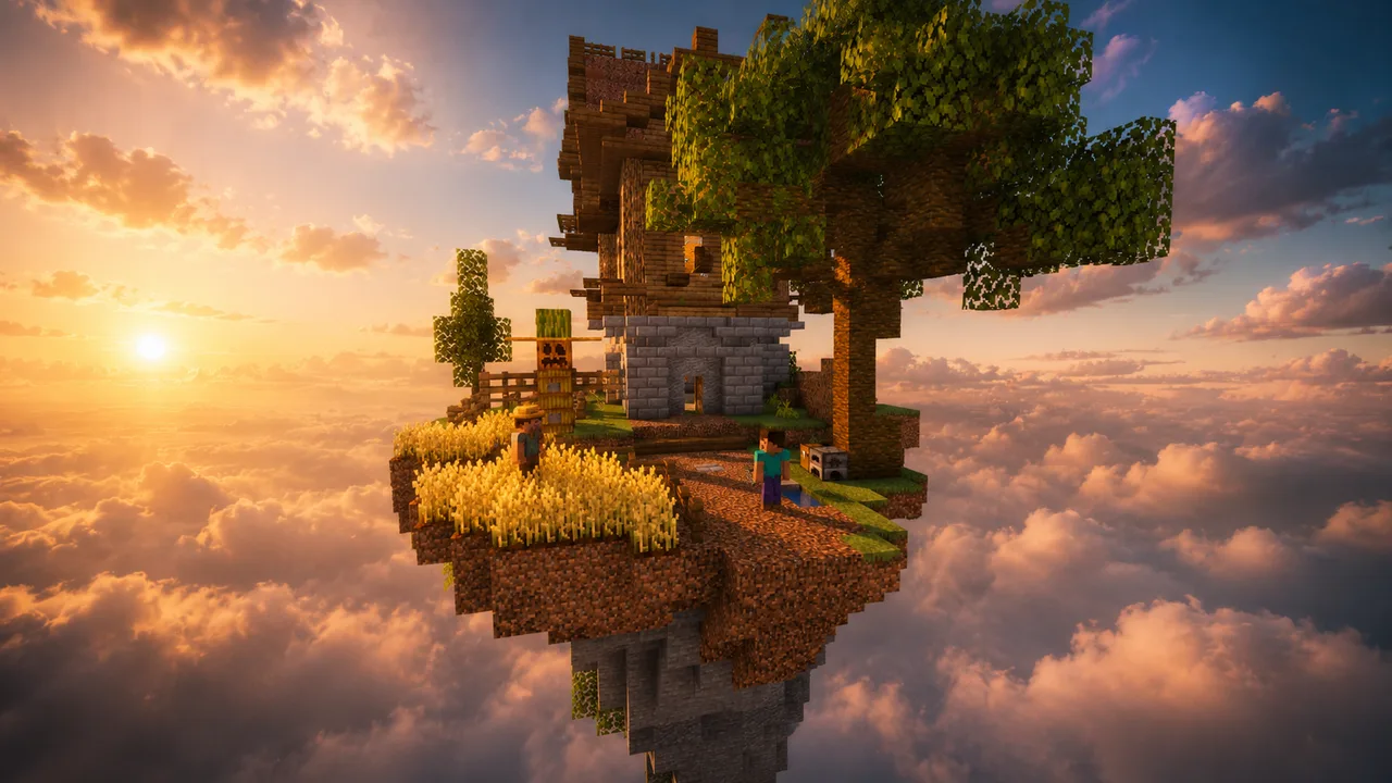 Skyblock gameplay on Games.Place